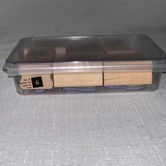 STAMPIN' UP! Best Yet Stamp Set of 6 Rubber Wood Mount Occasion Holiday Greeting - Picture 4 of 5